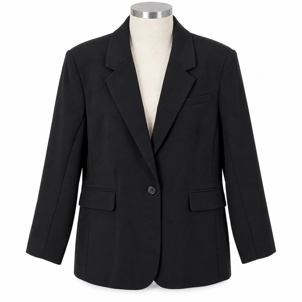 NEW Abercrombie Fitch Black Blazer Jacket Women's XL Petite XLP Career Business